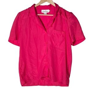 Josephine short sleeve button-down blouse top shirt size
B187